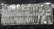 BB&W Cosmetics - 24 Silver Brush set with bag