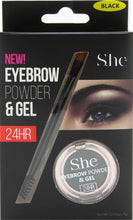 Load image into Gallery viewer, She Dark Brown Eyebrow Powder &amp; Gel w/ Brush 2 in 1