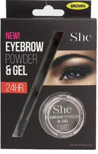 Load image into Gallery viewer, She Dark Brown Eyebrow Powder &amp; Gel w/ Brush 2 in 1